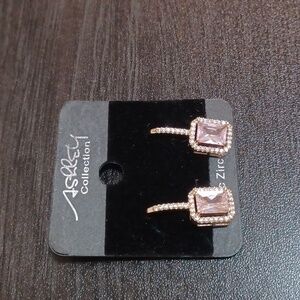 Esley Collection Pink and Gold Earrings